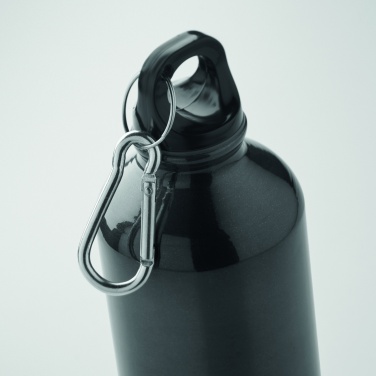Logotrade business gift image of: 500 ml single-walled water bottle made of recycled aluminum with a carabiner