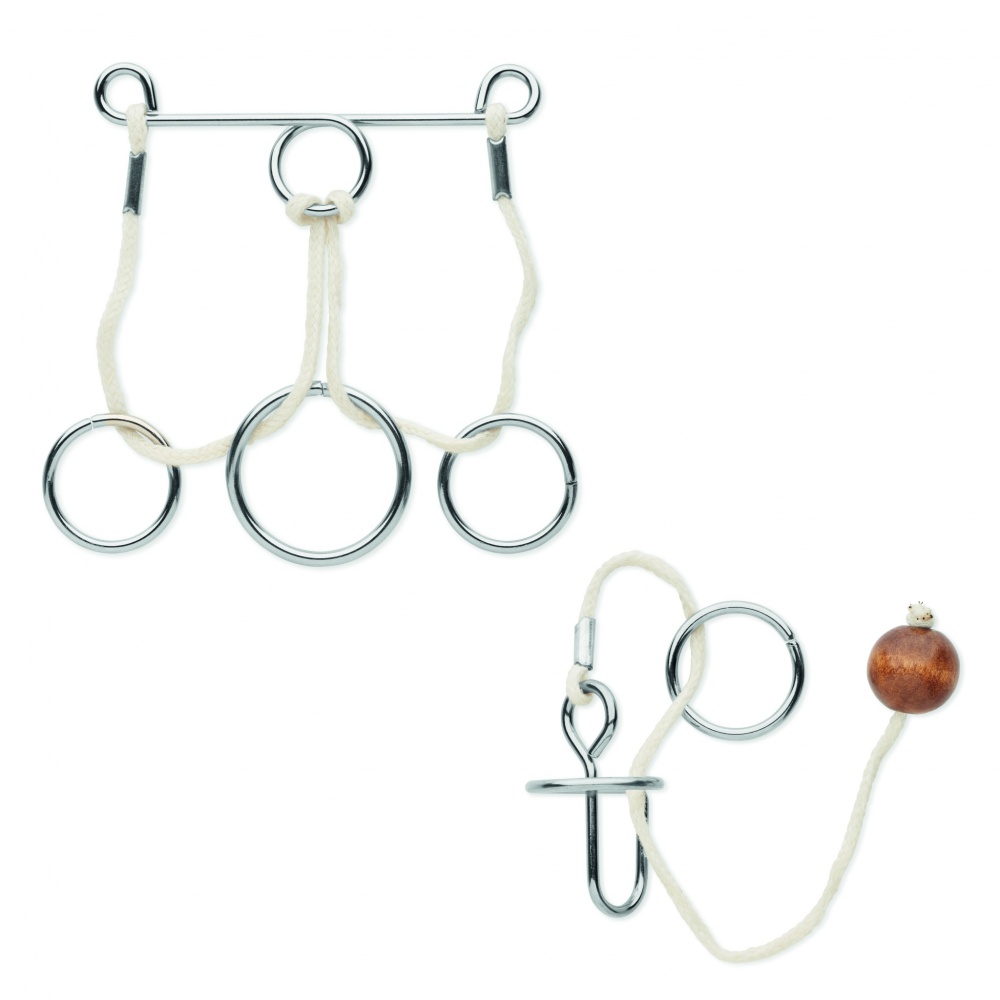 Logo trade advertising products image of: Set of 2 metal brain teasers