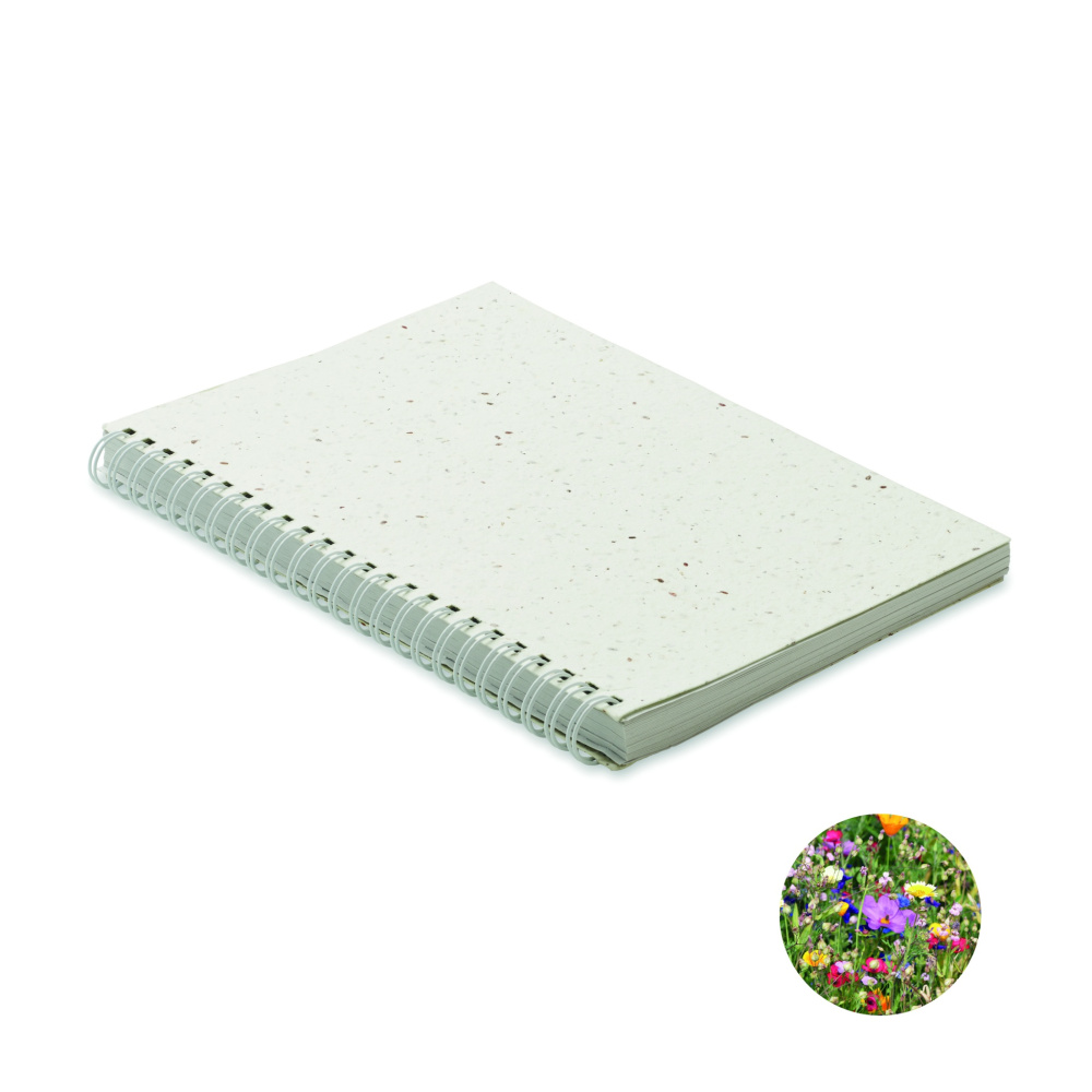 Logo trade business gift photo of: A5 seed paper cover notebook