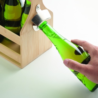 Logo trade corporate gifts picture of: 6 beer crate in bamboo