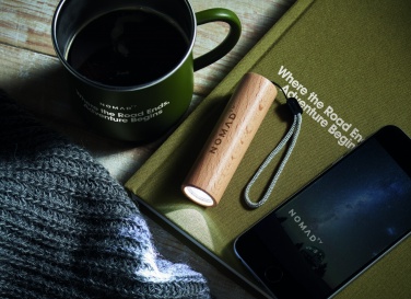 Logo trade promotional gifts picture of: Beech wood rechargeable torch