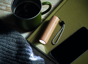 Logo trade corporate gift photo of: Beech wood rechargeable torch