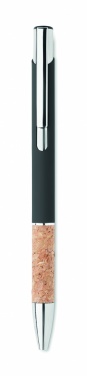 Logo trade promotional gifts image of: Ballpoint pen made of aluminum with a cork grip