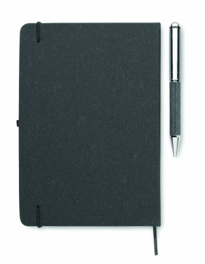 Logo trade business gifts image of: Recycled leather notebook set