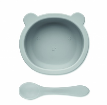 Logo trade promotional merchandise image of: Silicone spoon, bowl baby set
