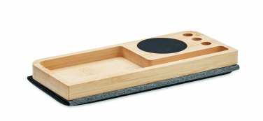 Logo trade corporate gift photo of: Wireless charger in bamboo 15W