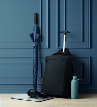 Logo trade corporate gifts image of: A portable backpack trolley with wheels, made of 600D RPET polyester