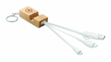 Logo trade promotional giveaways image of: Bamboo key ring and stand Salo
