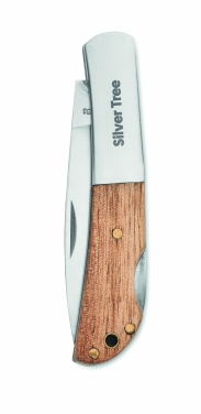 Logo trade promotional product photo of: Foldable knife in acacia wood