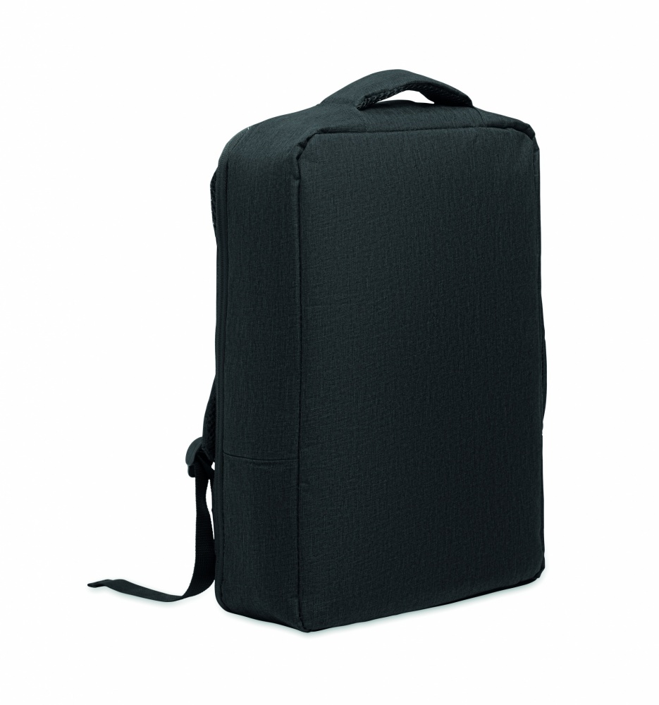 Logo trade advertising products picture of: A safe 15-inch laptop backpack made of 300D RPET with a 210D RPET lining and customizable printing.