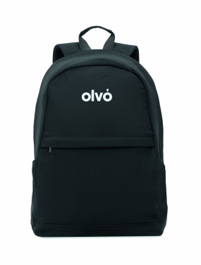 Logo trade corporate gifts picture of: A 15-inch laptop backpack made of recycled pre-consumer cotton and recycled polyester with customizable printing.