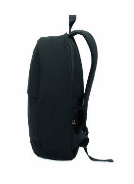 Logotrade advertising products photo of: A 15-inch laptop backpack made of recycled pre-consumer cotton and recycled polyester with customizable printing.