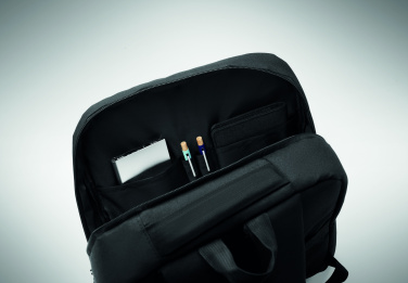 Logo trade corporate gifts picture of: Slim 15 inch laptop backpack made of 600D RPET polyester with a 210D lining and customizable printing