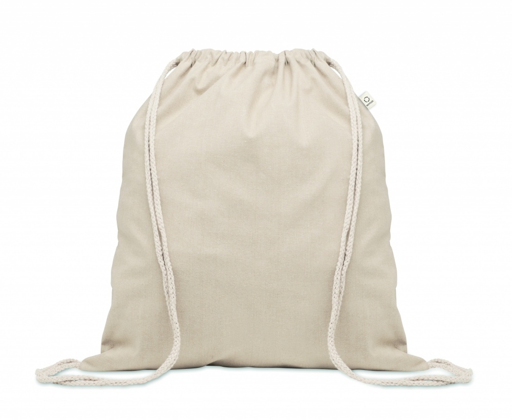 Logo trade advertising products image of: Recycled cotton drawstring bag
