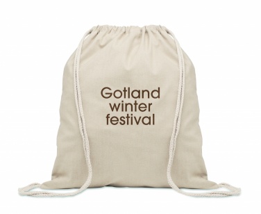 Logo trade promotional giveaways picture of: Recycled cotton drawstring bag