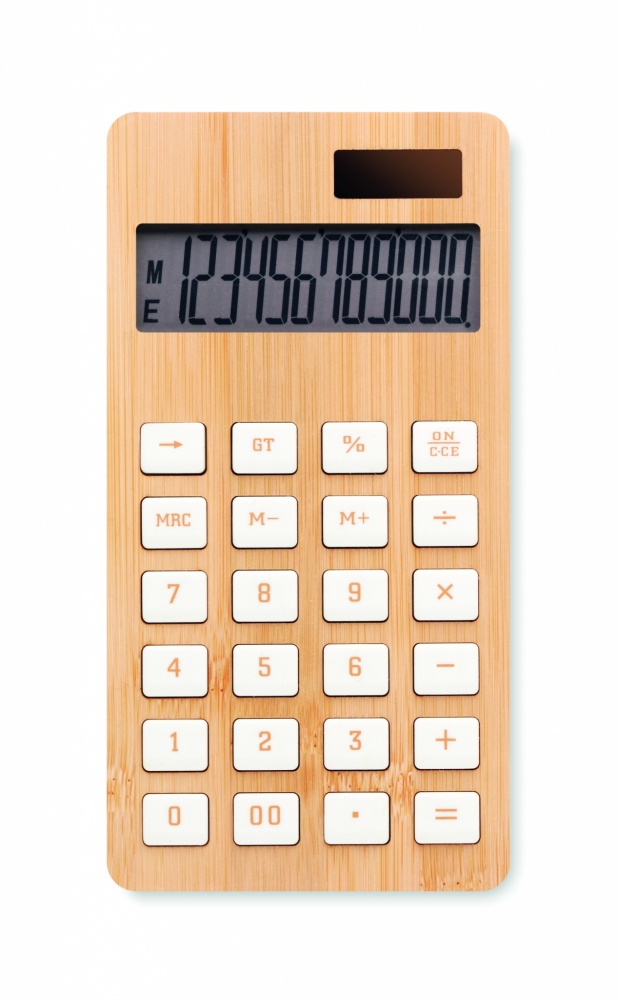 Logo trade promotional products image of: 12 digit bamboo calculator