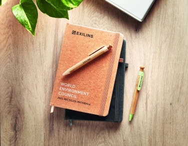 Logo trade promotional products image of: Recycled Leather A5 notebook
