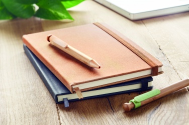 Logo trade promotional merchandise image of: Recycled Leather A5 notebook