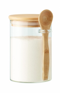 Logo trade advertising product photo of: Glass jar with spoon 600 ml