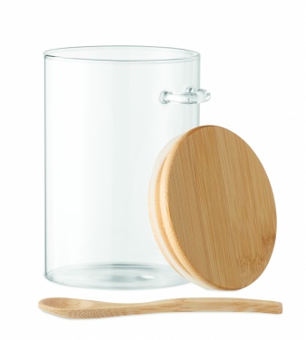 Logo trade business gift photo of: Glass jar with spoon 600 ml