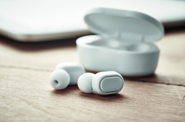 Logo trade corporate gifts image of: Recycled ABS TWS earbuds