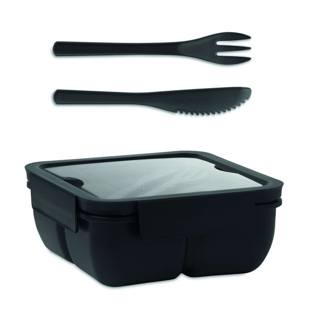 Logo trade corporate gifts image of: Lunch box with cutlery 600ml
