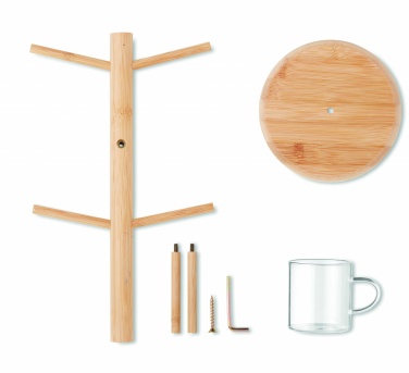 Logo trade promotional products image of: Bamboo cup set holder