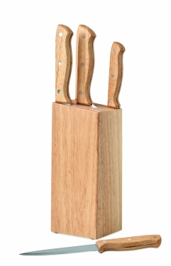 Logo trade promotional items image of: 5 piece knife set in base