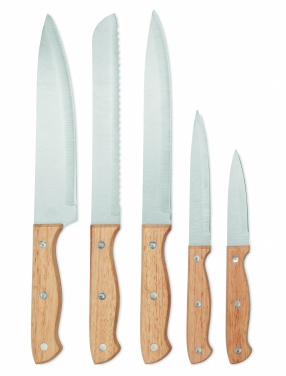 Logo trade promotional item photo of: 5 piece knife set in base