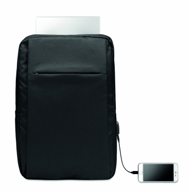 Logo trade promotional giveaways image of: Laptop backpack in 300D RPET