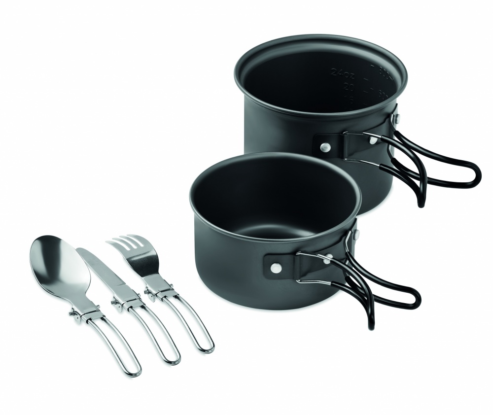 Logo trade promotional gift photo of: 2 camping pots with cutlery