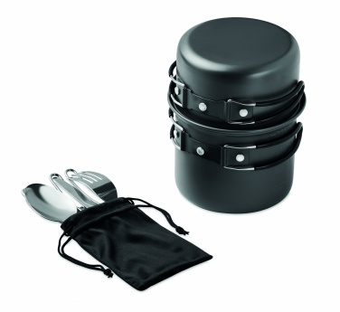 Logo trade promotional giveaway photo of: 2 camping pots with cutlery