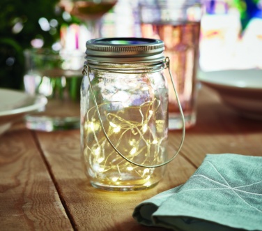 Logo trade promotional merchandise photo of: Solar mason jar outdoor lamp