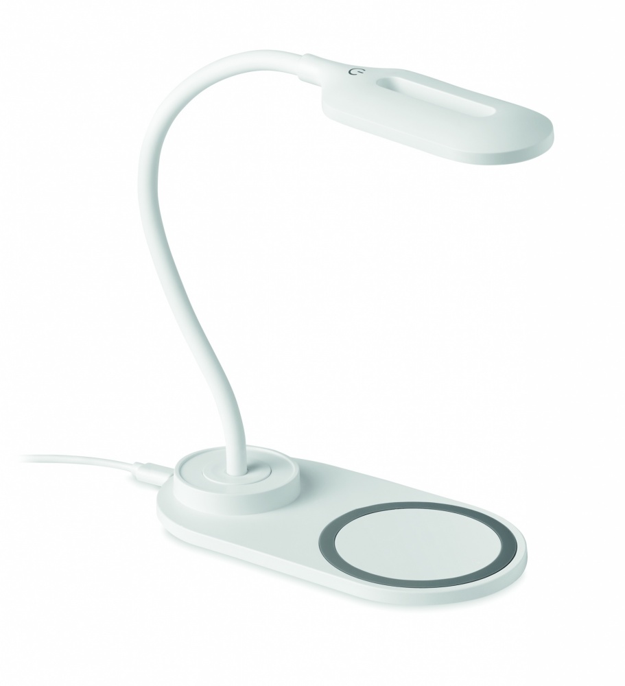 Logo trade promotional merchandise picture of: Desktop light and charger 10W