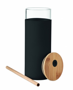 Logotrade advertising product image of: Glass tumbler 450ml bamboo lid