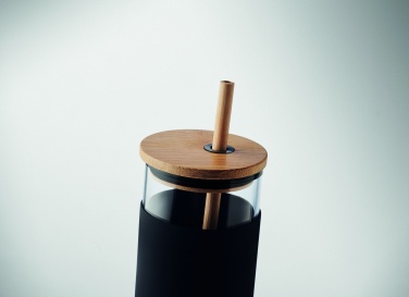 Logotrade business gift image of: Glass tumbler 450ml bamboo lid