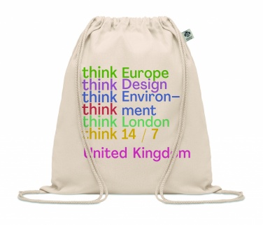 Logo trade business gift photo of: Organic cotton drawstring bag