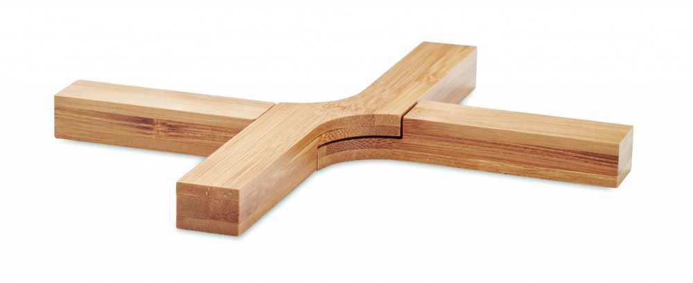 Logo trade promotional gift photo of: Bamboo foldable pot stand