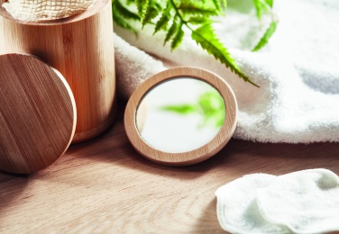 Logotrade promotional item image of: Bamboo make-up mirror