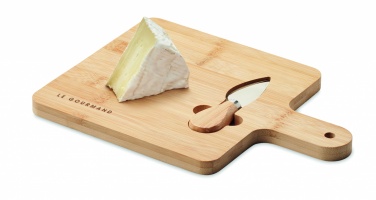 Logo trade promotional items image of: Cheese board set in bamboo Bremen