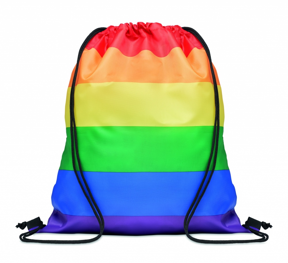 Logotrade promotional items photo of: Rainbow RPET drawstring bag