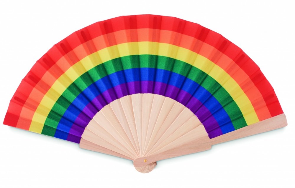 Logotrade corporate gifts photo of: Rainbow wooden hand fan
