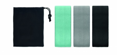 Logo trade promotional gift photo of: Set of 3 fitness bands in pouch