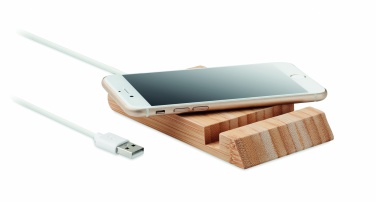 Logotrade promotional items photo of: Bamboo wireless charger  10W ODOS