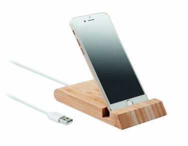 Logo trade promotional merchandise image of: Bamboo wireless charger  10W ODOS