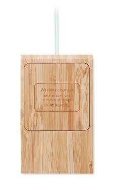 Logotrade promotional product picture of: Bamboo wireless charger  10W ODOS