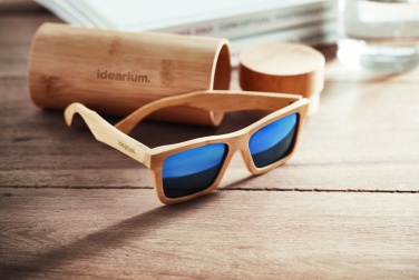 Logo trade corporate gifts image of: Sunglasses and case in bamboo KEILA