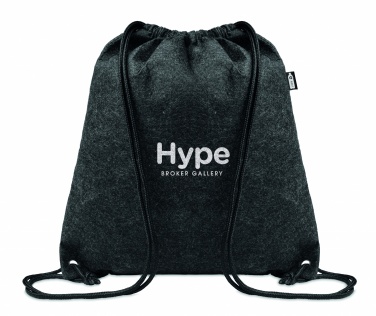 Logo trade promotional products image of: RPET felt drawstring bag