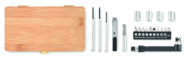 Logo trade advertising products image of: 21 pcs tool set in bamboo case