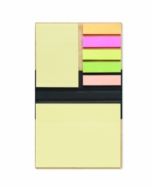 Logo trade promotional giveaways image of: Bamboo sticky note memo pad